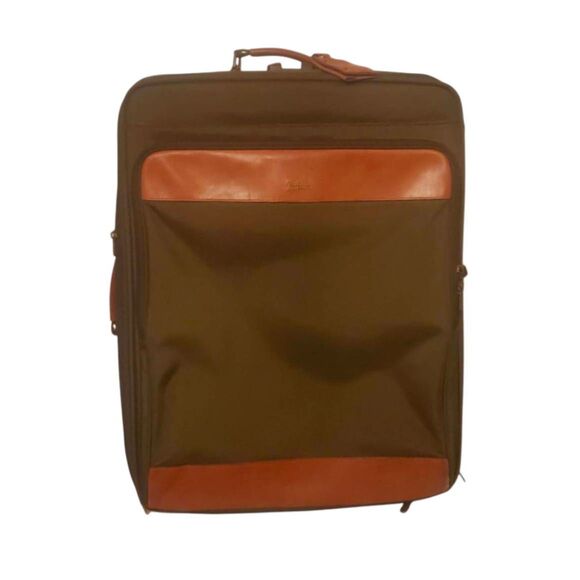 HARTMANN 21' Tweed & Leather Rolling Luggage Bag - Picture 2 of 11